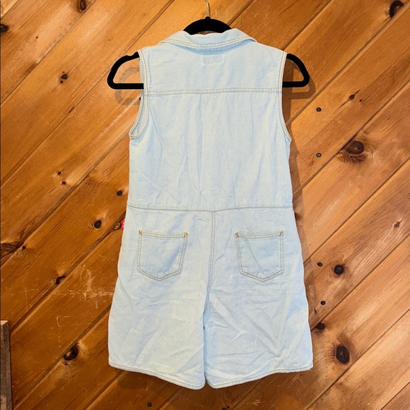 Vintage Y2K espirit denim shorts button up front romper - Picture 5 of 5
